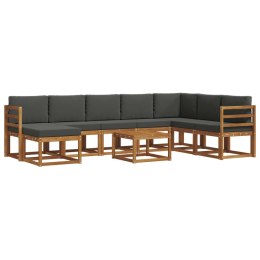 VidaXL Zestaw sof na zewnątrz z poduszką 9 pcs Naturalny i Antracytowy