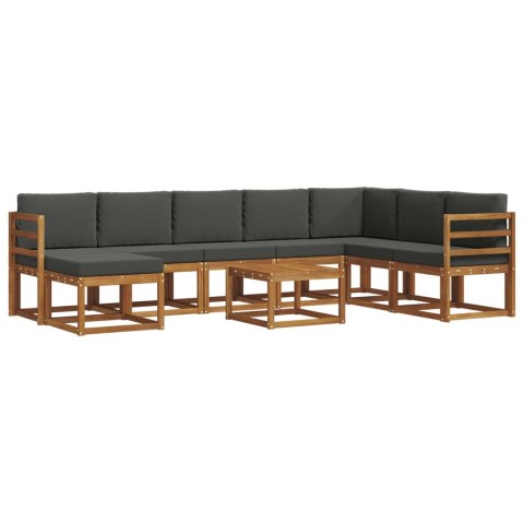 VidaXL Zestaw sof na zewnątrz z poduszką 9 pcs Naturalny i Antracytowy