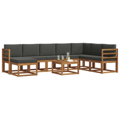 VidaXL Zestaw sof na zewnątrz z poduszką 9 pcs Naturalny i Antracytowy