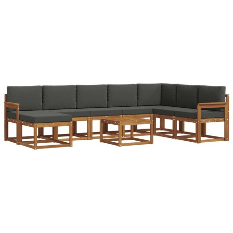 VidaXL Zestaw sof na zewnątrz z poduszką 9 pcs Naturalny i Antracytowy