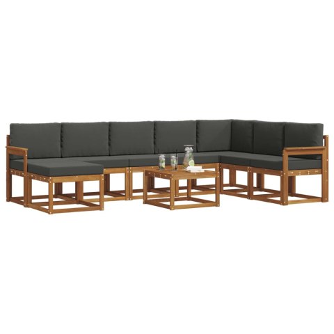 VidaXL Zestaw sof na zewnątrz z poduszką 9 pcs Naturalny i Antracytowy