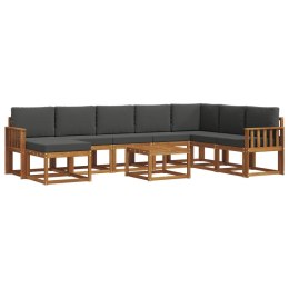VidaXL Zestaw sof na zewnątrz z poduszką 9 pcs Naturalny i Antracytowy