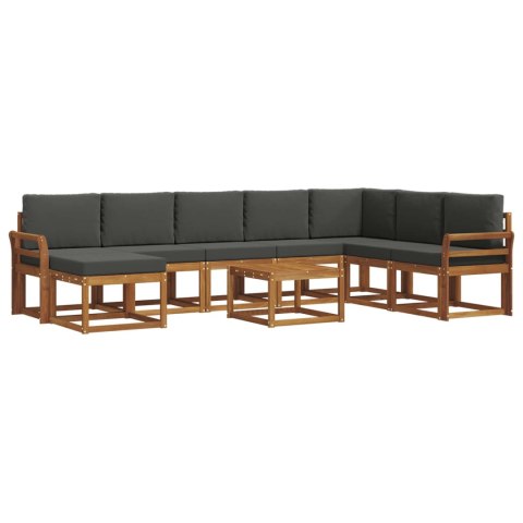 VidaXL Zestaw sof na zewnątrz z poduszką 9 pcs Naturalny i Antracytowy