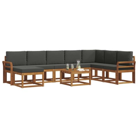 VidaXL Zestaw sof na zewnątrz z poduszką 9 pcs Naturalny i Antracytowy