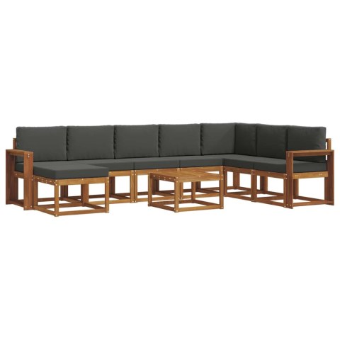 VidaXL Zestaw sof na zewnątrz z poduszką 9 pcs Naturalny i Antracytowy