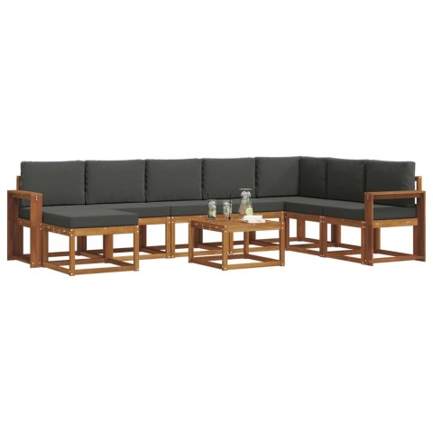 VidaXL Zestaw sof na zewnątrz z poduszką 9 pcs Naturalny i Antracytowy