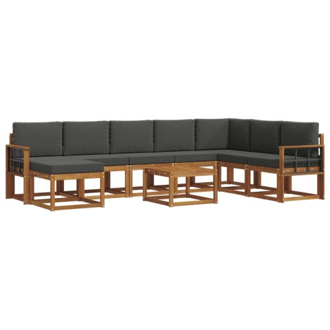 VidaXL Zestaw sof na zewnątrz z poduszką 9 pcs Naturalny i Antracytowy