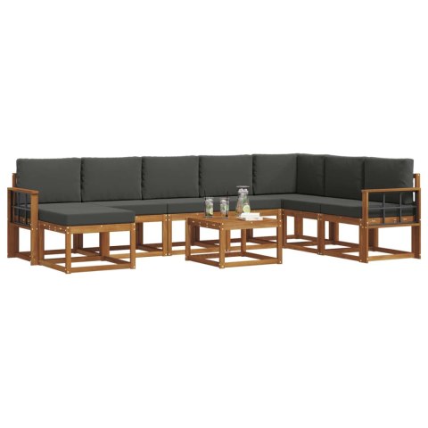 VidaXL Zestaw sof na zewnątrz z poduszką 9 pcs Naturalny i Antracytowy