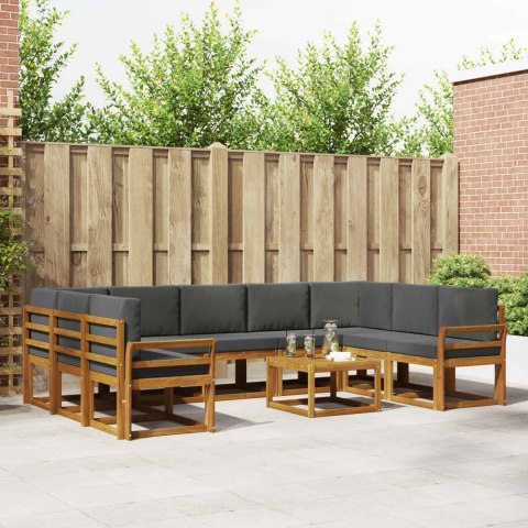 VidaXL Zestaw sof na zewnątrz 10 pcs Naturalny i Antracytowy