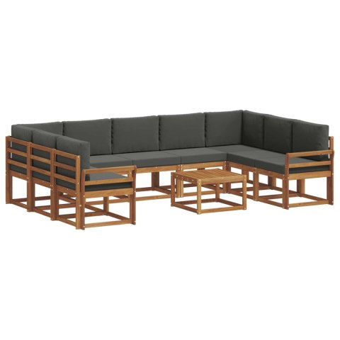 VidaXL Zestaw sof na zewnątrz 10 pcs Naturalny i Antracytowy