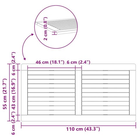 BLAT STOŁU OLEJ NATURALNY 110X55X2CM LITE DREWNO AKACJI