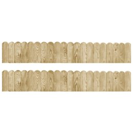 VidaXL Obrzeża ogrodowe, 2 szt., 120 cm, impregnowane drewno sosnowe