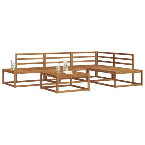VidaXL Zestaw sof na zewnątrz 5 Sztuka Naturalny Lite Drewno Akacji