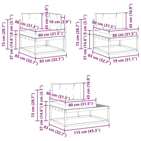 VidaXL Zestaw sof na zewnątrz 6 Sztuka Naturalny i Antracytowy