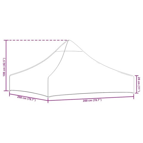 DACH DO NAMIOTU IMPREZOWEGO 2X2 M BURGUNDOWY 270 G/M²
