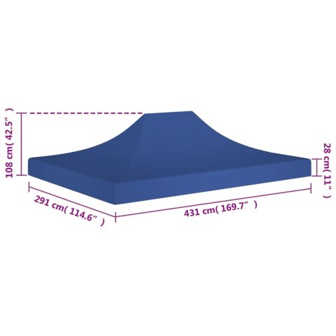 DACH DO NAMIOTU IMPREZOWEGO 4,5X3 M NIEBIESKI 270G/M²
