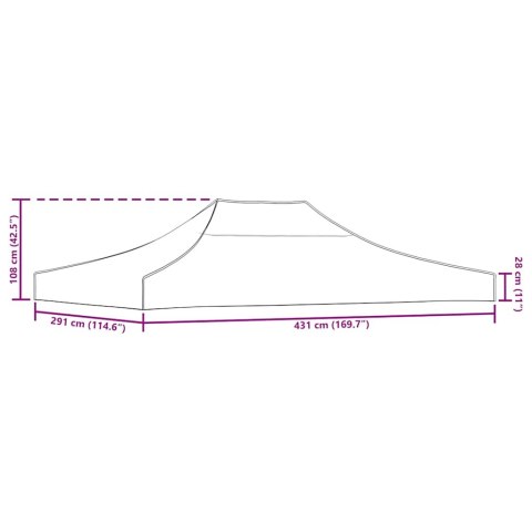 DACH DO NAMIOTU IMPREZOWEGO 4,5X3 M POMARAŃCZOWY 270G/M²