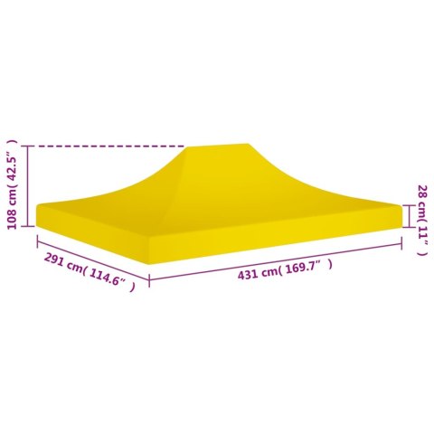 DACH DO NAMIOTU IMPREZOWEGO 4,5X3 M ŻÓŁTY 270G/M²