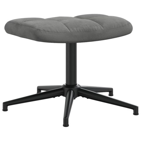 VidaXL Fotel z podnóżkiem, ciemnoszary, obity aksamitem