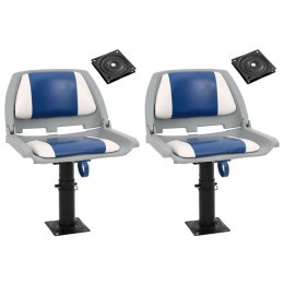 FOTELE DO ŁODZI 2 SZT. Z OBROTOWĄ O 360° PODSTAWĄ Z REGULACJĄ