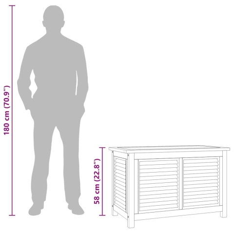 VidaXL Skrzynia ogrodowa z workiem, 90x50x58 cm, lite drewno tekowe