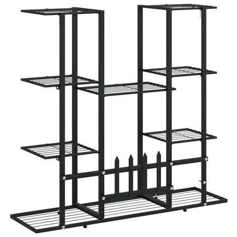 VidaXL Stojak na kwiaty, 94,5x25x89 cm, czarny, żelazo