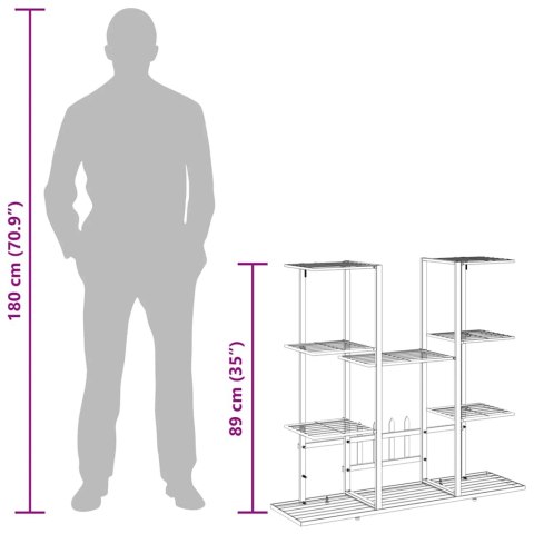 VidaXL Stojak na kwiaty, 94,5x25x89 cm, czarny, żelazo