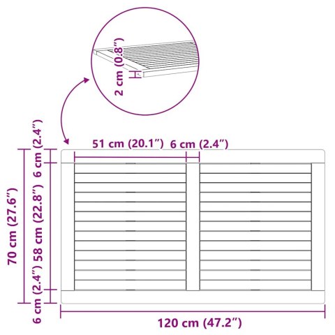 BLAT STOŁU OLEJ NATURALNY 120X70X2CM LITE DREWNO AKACJI
