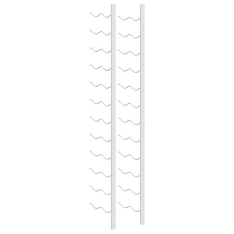 VidaXL Uchwyty ścienne na 24 butelki wina, 2 szt., białe, żelazne