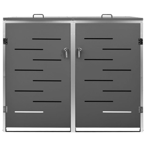 OSŁONA NA 2 KOSZE NA ŚMIECI 138X775X1155 STAL NIERDZEWNA