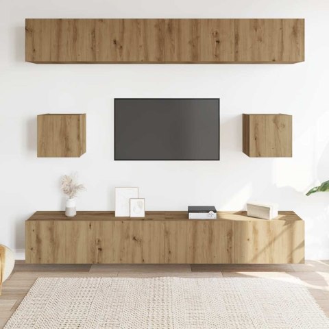 6-CZ. ZESTAW SZAFEK TV DĄB ARTISAN MATERIAŁ DREWNOPOCHODNY
