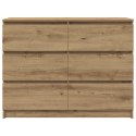 KOMODA ARTISAN DĄB 100X35X76CM DREWNO KLEJONE