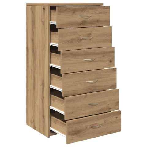 KOMODA Z 6 SZUFLADAMI DĄB ARTISAN 50X34X96CM