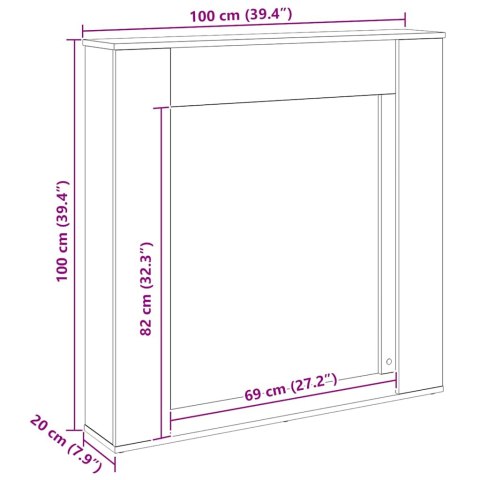 OBUDOWA KOMINKA DĄB ARTISAN 100X20X100CM