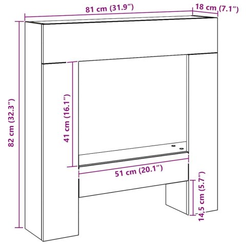 OBUDOWA KOMINKA DĄB ARTISAN 81X18X82CM