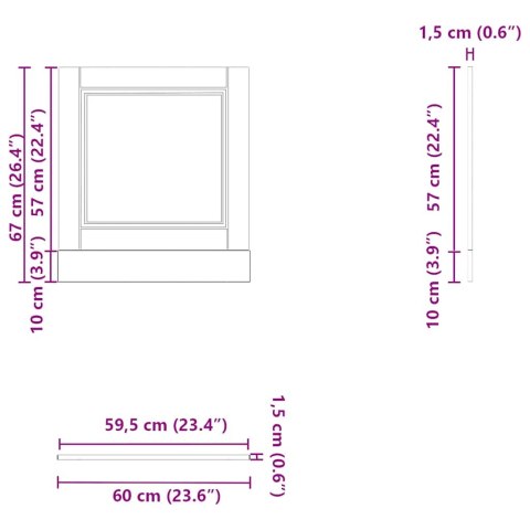 PANEL DO ZMYWARKI PORTO DĄB ARTISAN 60X1,5X67CM