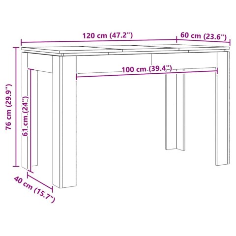 STÓŁ JADALNIANY DĄB ARTISAN 120X60X76CM