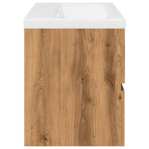 SZAFKA ŁAZIENKOWA 80X38,5X45CM Z WBUDOWANĄ UMYWALKĄ DĄB ARTISAN