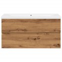 SZAFKA ŁAZIENKOWA 90X38,5X45CM Z WBUDOWANĄ UMYWALKĄ DĄB ARTISAN