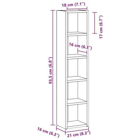 SZAFKI NA PŁYTY CD 2 SZT. DĄB ARTISAN 21X16X93,5CM