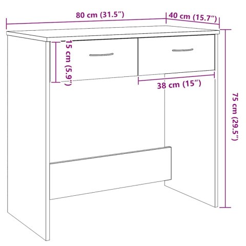 BIURKO DĄB ARTISAN 80X40X75CM MATERIAŁ DREWNOPOCHODNY