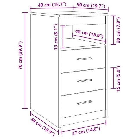 KOMODA DĄB ARTISAN 40X50X76CM MATERIAŁ DREWNOPOCHODNY