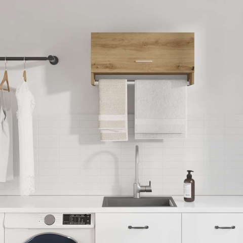 SZAFKA WISZĄCA ŁAZIENKOWA KUCHENNA DĄB ARTISAN 70CM RELING NA RĘCZNIK STYL