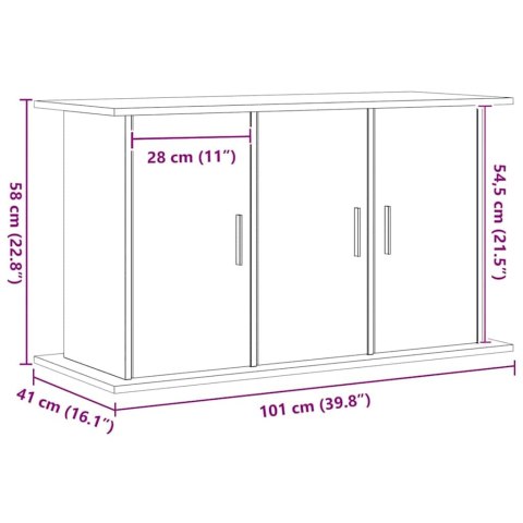 VidaXL Stojak na akwarium Artisan Oak 101x41x58 cm Drewno konstrukcyjne