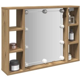 SZAFKA Z LUSTREM I OŚWIETLENIEM LED DĄB ARTISAN 76X15X55CM