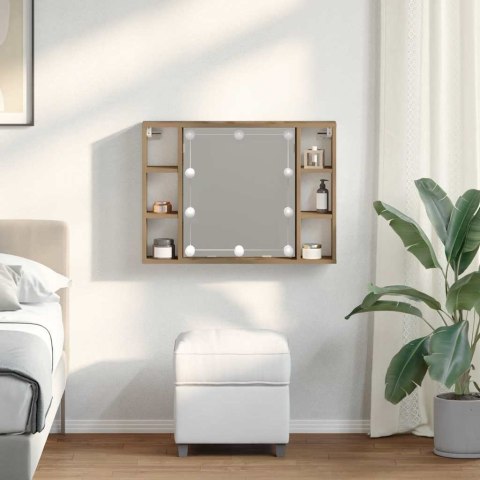 SZAFKA Z LUSTREM I OŚWIETLENIEM LED DĄB ARTISAN 76X15X55CM