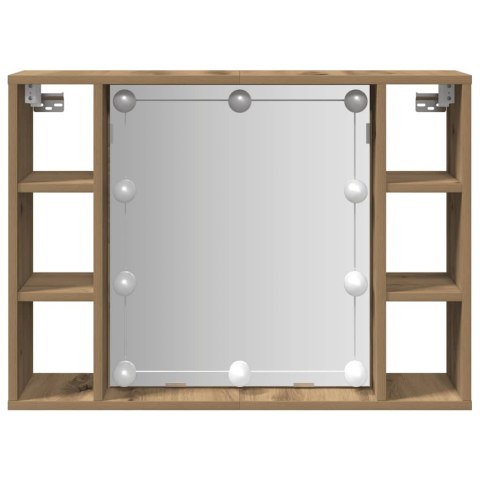 SZAFKA Z LUSTREM I OŚWIETLENIEM LED DĄB ARTISAN 76X15X55CM