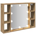 SZAFKA Z LUSTREM I OŚWIETLENIEM LED DĄB ARTISAN 76X15X55CM