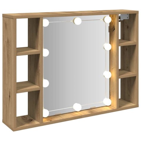SZAFKA Z LUSTREM I OŚWIETLENIEM LED DĄB ARTISAN 76X15X55CM
