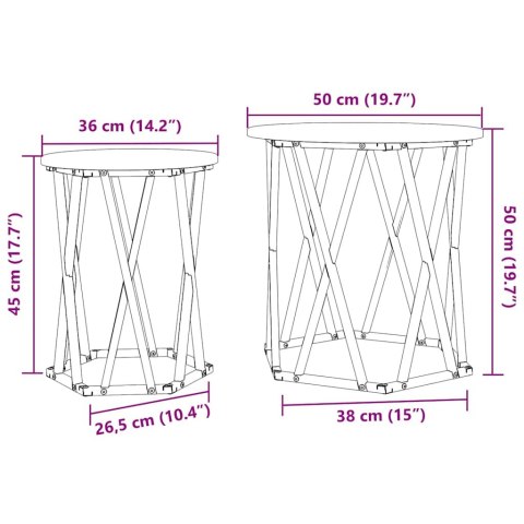 VidaXL Stolik kawowy 2 pcs Dąb rzemieślniczy